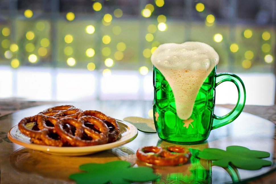 Free Image of Pretzels and shamrocks - St. Patrick\'s Day 